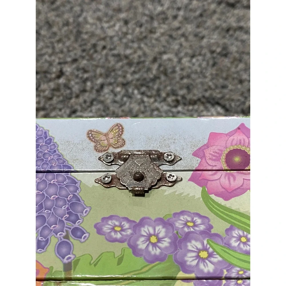 Discovery Kids Musical Jewelry Box Girls OS Green Fair Ballerina Floral Garden